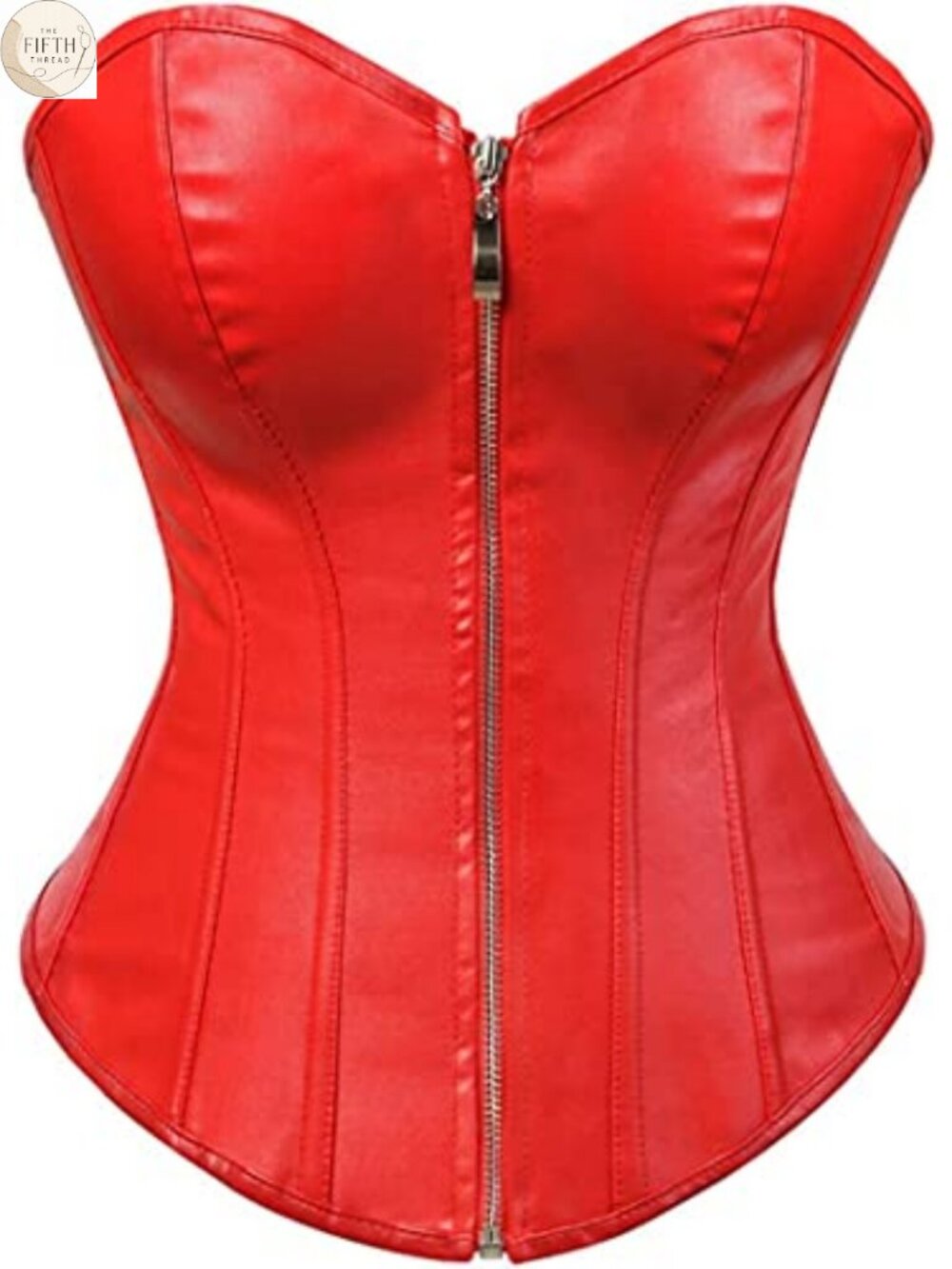 Faux Leather Corset Top Steampunk Zipper Bustier Costume
